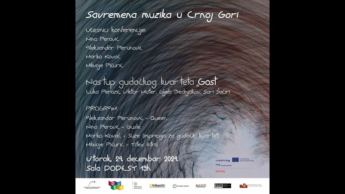 Plakat konferencije „Savremena muzika u Crnoj Gori“